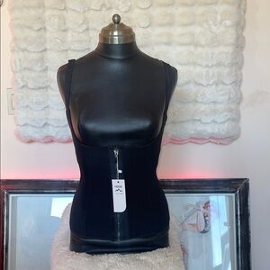 N’ Polar Black Zip-Up Corset Top for under our clothing or activewear NWT